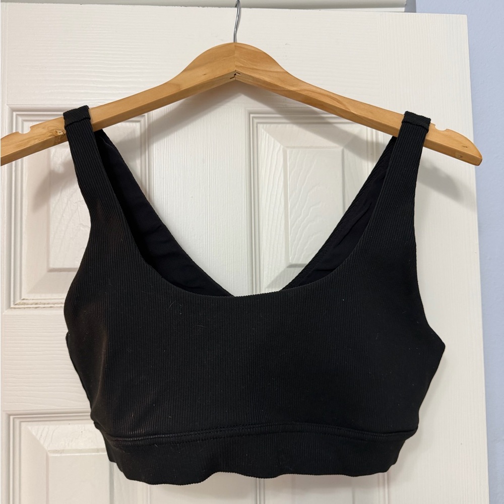 Zella Black Ribbed Bra